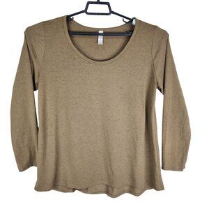 Womens Brown LuLaRoe Top Long Sleeve Round Neck Polyester Stretch Size XL